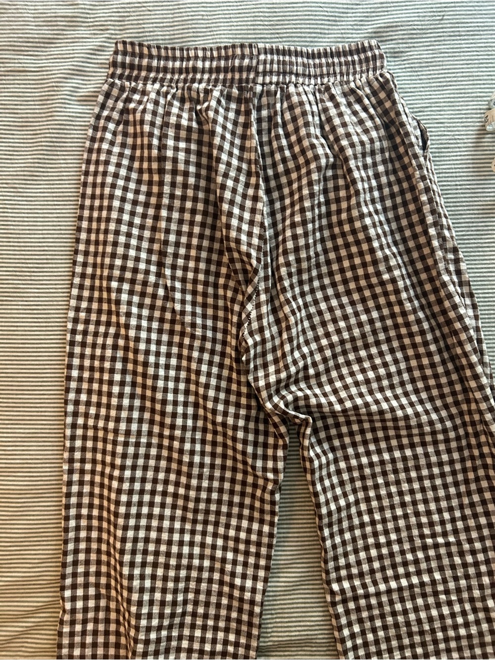 Brown and White Gingham Wide Leg Pants - Picture 7 of 8